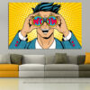 A bold comic-style WOW burst rendered in classic pop art fashion with vibrant reds, yellows, and blues