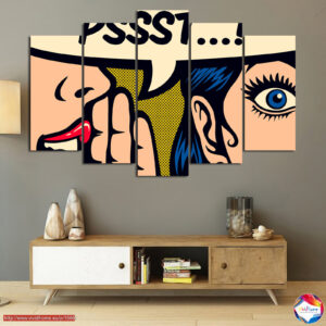 Pop Art PSSST! Cuadro de 5 Piezas