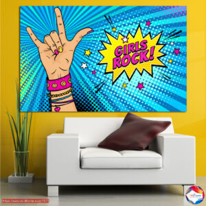 Girls Rock Pop Art Canvas Print
