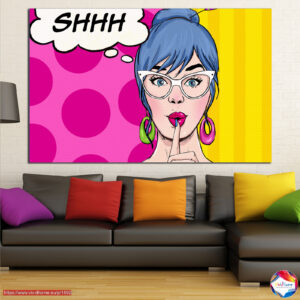 Lienzo Pop Art SHHH Gesto 5 Piezas