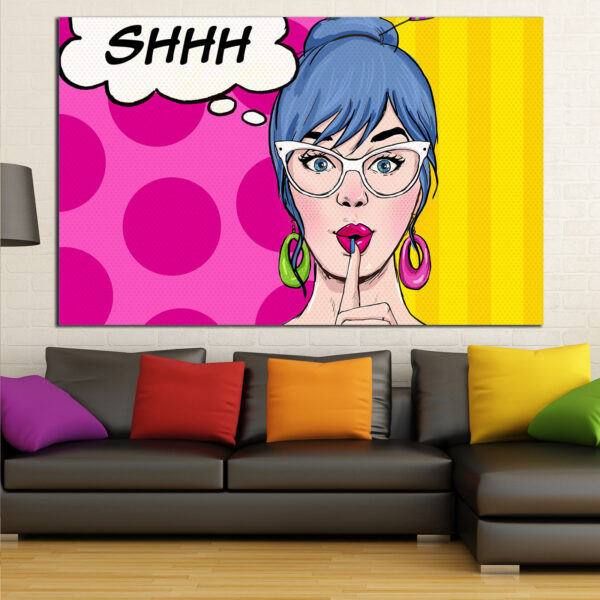 Pop Art SHHH Geste Leinwanddruck
