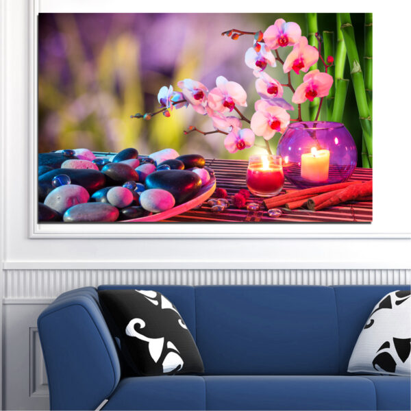 Zen Orchid and Stones Canvas Print