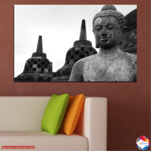 Buddha kuju templiaia aias kanvaspilt