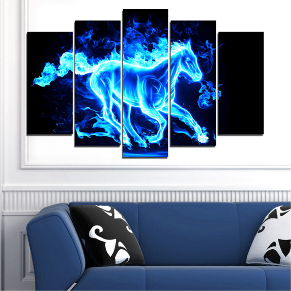 Born of Flames Abstract Horse 5-Piece Canvas Print