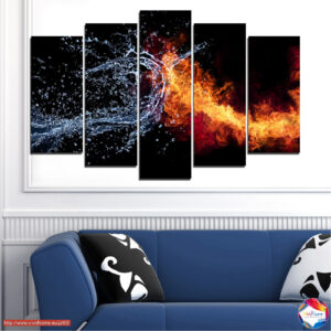 Fire and Ice Abstract 5-Piece Canvas Print