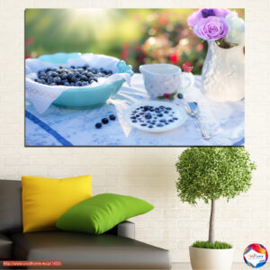 Frische Blaubeeren im Sommerlicht Leinwanddruck