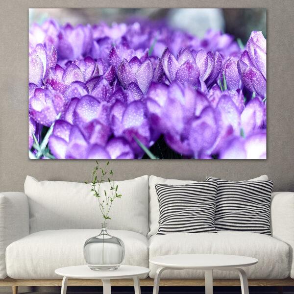 Tableau Toile Bouquet de Crocus Violets