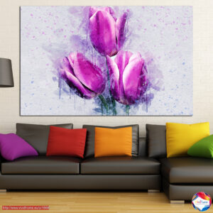 Abstraktas tulpes 5 paneļu audekla prints