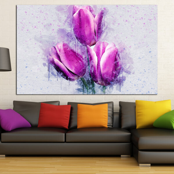 Abstraktní tulipány na plátně