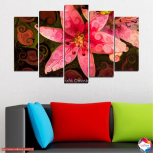 Reflections 5dílný Květinový Koláž Canvas Print