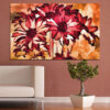 This canvas print shows sunflowers with bright yellow petals and green stems