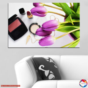 Moeportree tulipaniga kanvaasprint