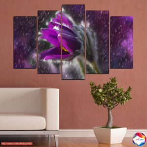 Violeta Pāques Zieds 5 Paneļu Audekla Prints