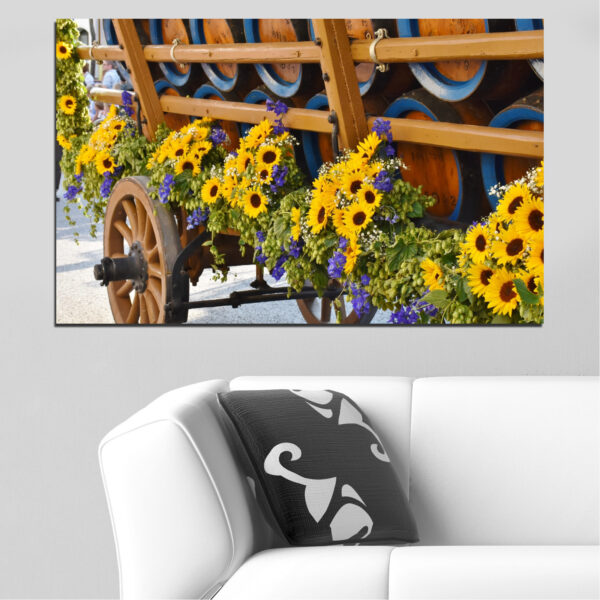Impression sur Toile Chariot de Tournesols