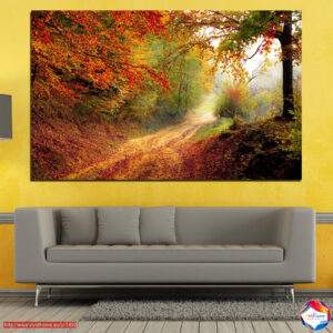 Herbstwald-Pfad Leinwanddruck