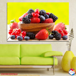 Frische Erdbeeren und Blaubeeren Leinwanddruck