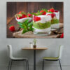 This canvas shows an assortment of fresh fruit in vivid reds, greens, and yellows against a clean white background
