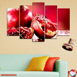 Granátové jablko Still Life – 5dílný tisk na plátně