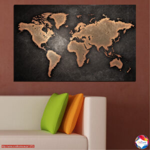 Vintage maailmakaart kanvaspilt – antiikne geograafia kunst