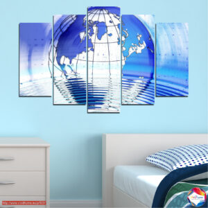 Globusa Ģeogrāfija Refleksija 5 Paneļu Audekla Prints