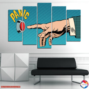 Juego de Lienzo Pop Art Botón de Pánico de 5 Piezas