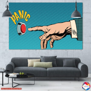 Pop Art Panikknopf Leinwanddruck