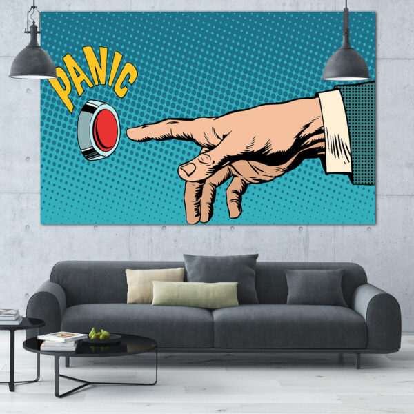 Impressão em Tela Pop Art Botão de Pânico