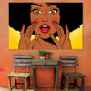 A pop art cartoon scene rendered in bold graphic blocks of color