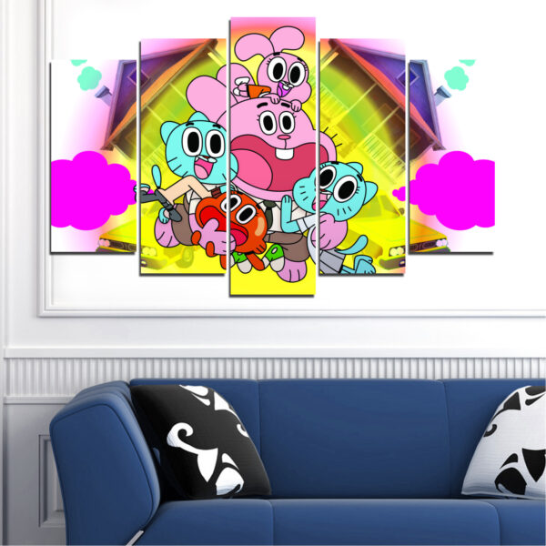 Gumball Animated Character 5-Piece Canvas Print