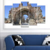This five-piece canvas shows the ancient Roman remains in Hissar, Bulgaria - weathered stone walls, arches