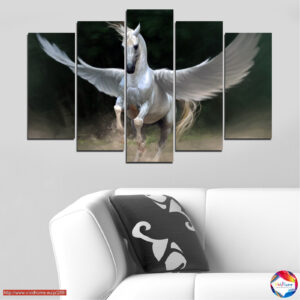 Weißes Pegasus 5-teiliger Leinwanddruck