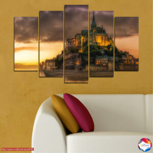 Mont Saint-Michel eilandvesting 5-delig canvasdruk