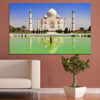 This canvas shows the Taj Mahal centered in frame with its reflecting pool leading to the entrance