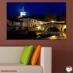 Abendbrücke Landschaft Leinwanddruck