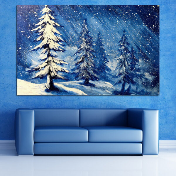 Snowing in the Forest Canvas Print