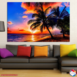 Ηλιοβασίλεμα Θαλάσσιο Τοπίο Canvas Print – Paradise Beach