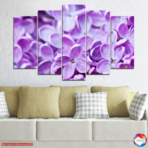 Lilac Flowers in Bloom Canvas Print – 5-Piece Set