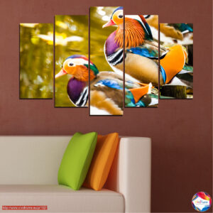 Mandarin Ducks Feng Shui Canvas Print – 5 Pieces