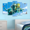 Penkios sujungtos dalys rodo Maiką Vazovskį ir Sallį iš Monsters Inc