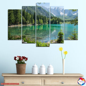 Horská lesní krajina – 5dílný canvas tisk