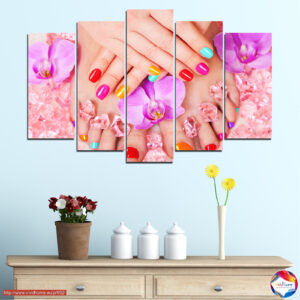 Rozā nagus audekla prints komplekts – 5 daļas
