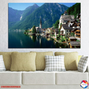 Seeufer-Stadtlandschaft Leinwanddruck