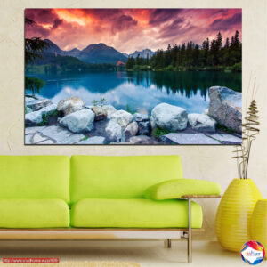 Lakeside Idyll Canvas Print – Tranquil Water Landscape