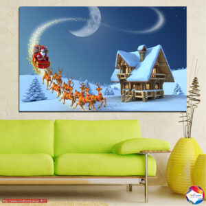 Σιωπηλή Νύχτα Σπίτι στο Χιόνι Canvas Print