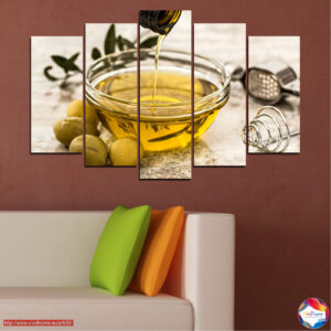 Olijfolie Stilleven 5-delige Canvas Print