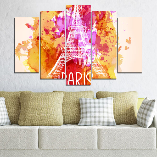 Paris Eiffel Tower 5-Piece Canvas Print Set
