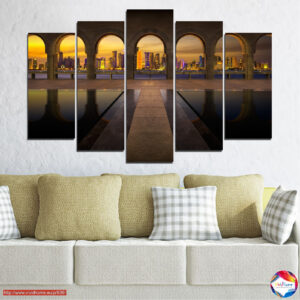 Qatar Skyline 5-delig Canvasprint