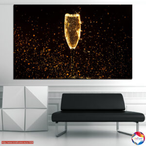 Spilgtošs Šampanietis 5 Panēļu Audekla Prints