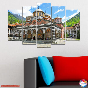 Rila Monastery piecu paneļu audekla prints