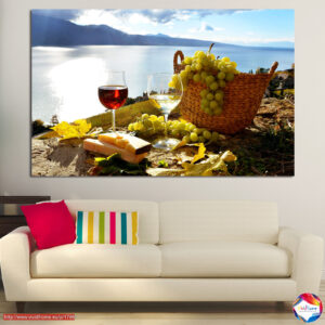 Wijnglas bij het Meer Canvas Print